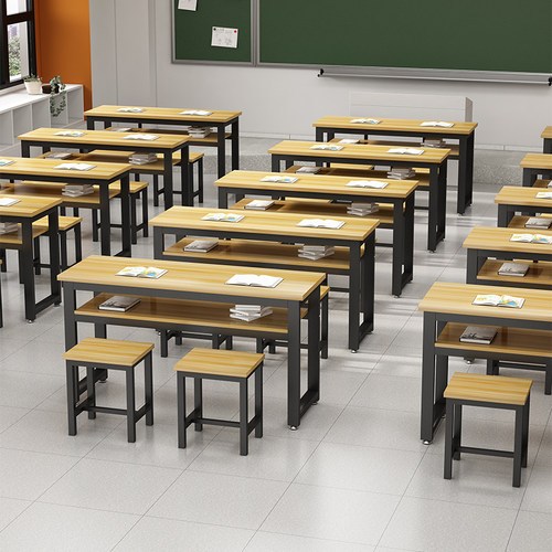 学校辅导班双层长方形课桌椅