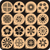 印花模装 3寸软欧包面包撒粉模具 糖粉筛 喷花模 饰造型 咖啡拉花