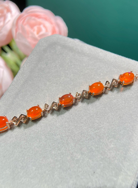 炫彩火欧泊手链s925银镶嵌颜色红润实物很漂亮