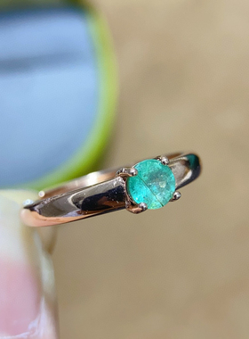 特惠爆款天然祖母绿戒指 高净度 颜色绿主石5MM开口