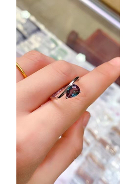 变色宝石皇家亚历山大变石金绿宝石粉熔石椭圆形草黄麦黄戒指水滴