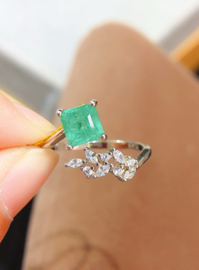 s925纯银镶嵌18K黄金天然祖母绿迷你小耳钉宝石耳环女款正品