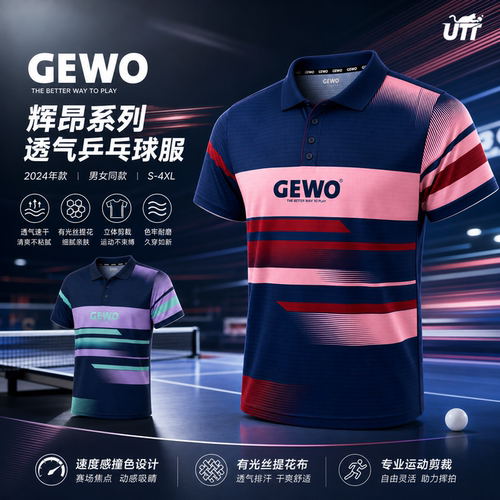 GEWO乒乓球服男短袖速干透气