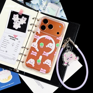 贩乐子苹果iPhone16pro17promax15原创透明独特好看的透明磁吸手机壳高级感小众不撞款简约贝贝壳