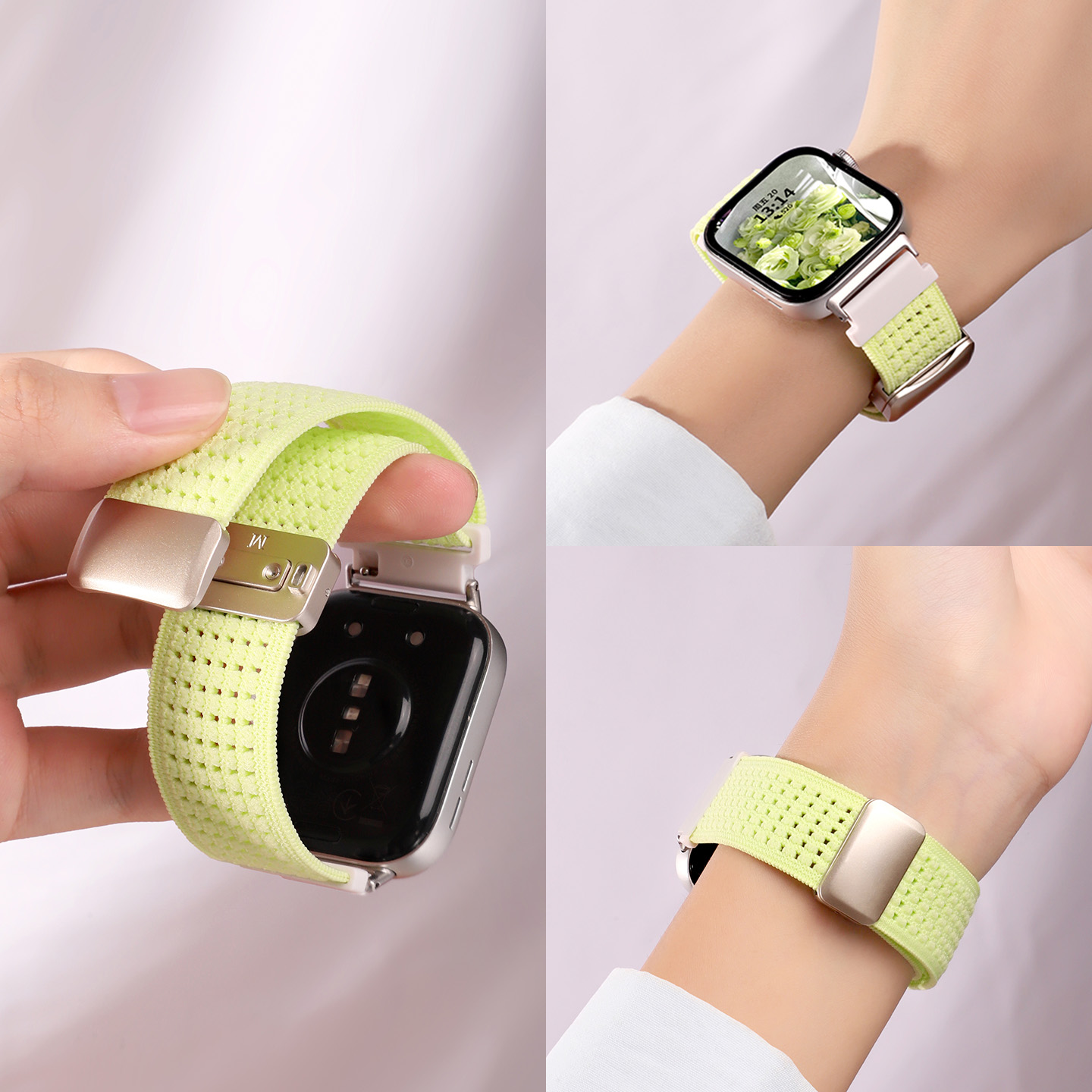 适用于华为fit4表带fit4pro新款编织磁吸扣腕带智能运动手表WATCHFIT3时尚针织透气替换配件男女生通用夏季