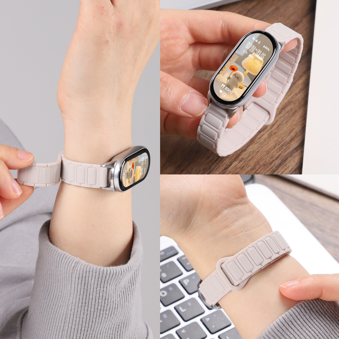 张婧仪同款适用于小米手环10表带9硅胶磁吸8腕带nfc智能运动八九十代陶瓷特别版回环替换带男女高级感配件夏