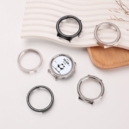 适用于华为GT5保护壳gt5pro仿镶钻镂空PC半包壳gt6智能手表watchgt4保护套女士42/41mm表盘专用配件