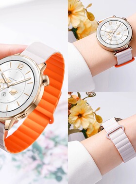 适用于OPPOWatchX2Mini表带磁吸硅胶新款oppo智能运动手表X2Mini明日金女款腕带透气舒适简约撞色夏天配件