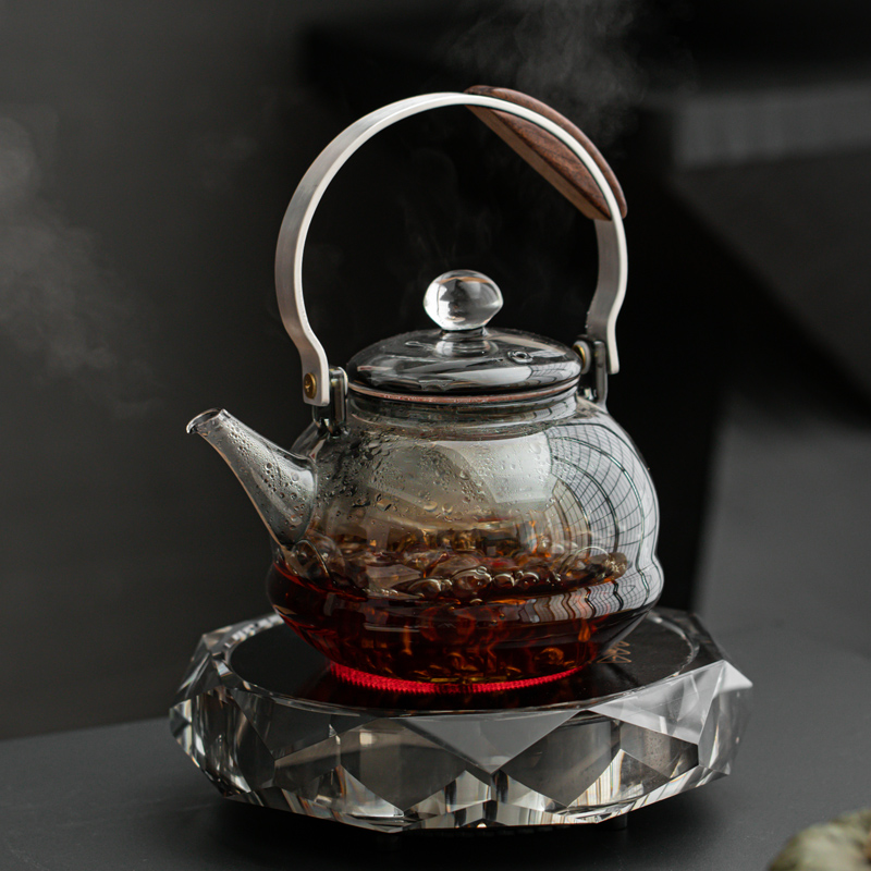 玻璃烧水壶煮茶器蒸煮泡茶壶水晶电陶炉室内小型花茶养生茶炉套装