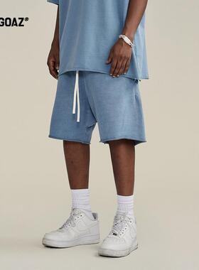「CARGOAZ」2025SS 410G重磅复古高街美式休闲运动散边水洗短裤男