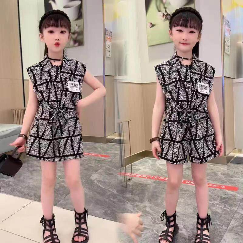 女童夏季套装超仙短款衬衫雪纺2026新款洋气儿童薄款韩版两件套