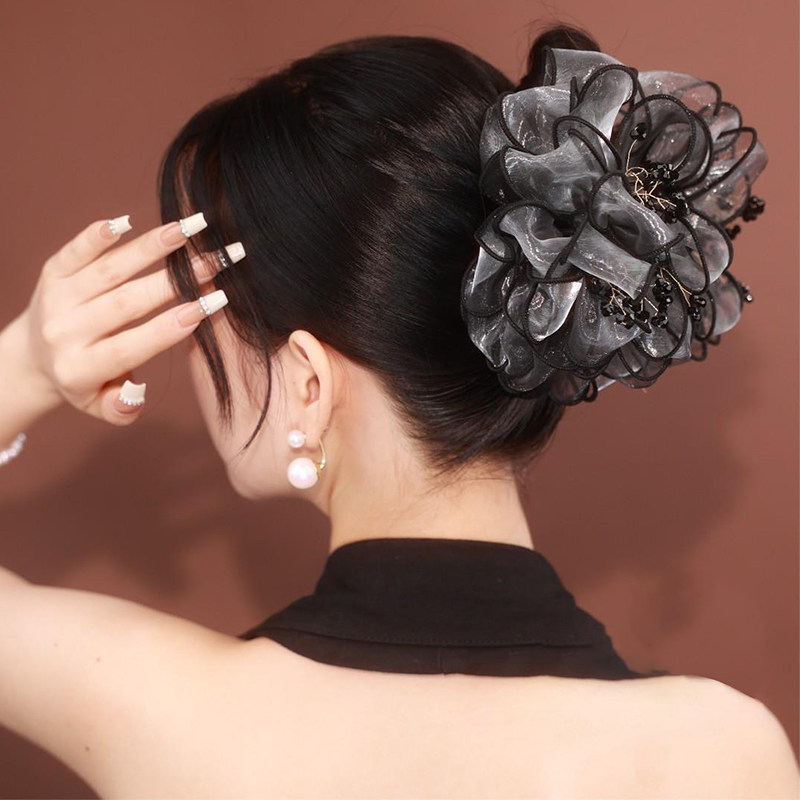 法式慵懒风蝴蝶欧根纱花苞大号抓夹轻奢后脑勺鲨鱼发卡抓夹子头饰,饰品/流行首饰/时尚饰品新,发饰,淘宝优惠券,粉丝福利购,淘宝优惠卷