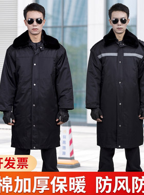 加厚中长棉服防水加长保暖棉衣男