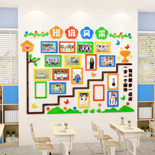 班级风采照片展示墙贴中小学教室布置幼儿园环创主题文化墙面装 饰