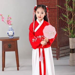 儿童古装汉服袄裙秋冬演出服女童汉服古装超仙襦裙中国风表演套装