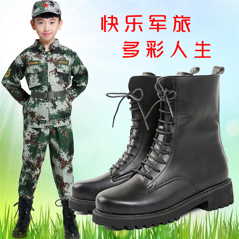 中筒军训春季加绒英伦风机车靴