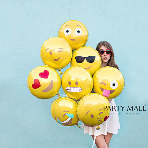 emoji表情笑脸铝箔气球