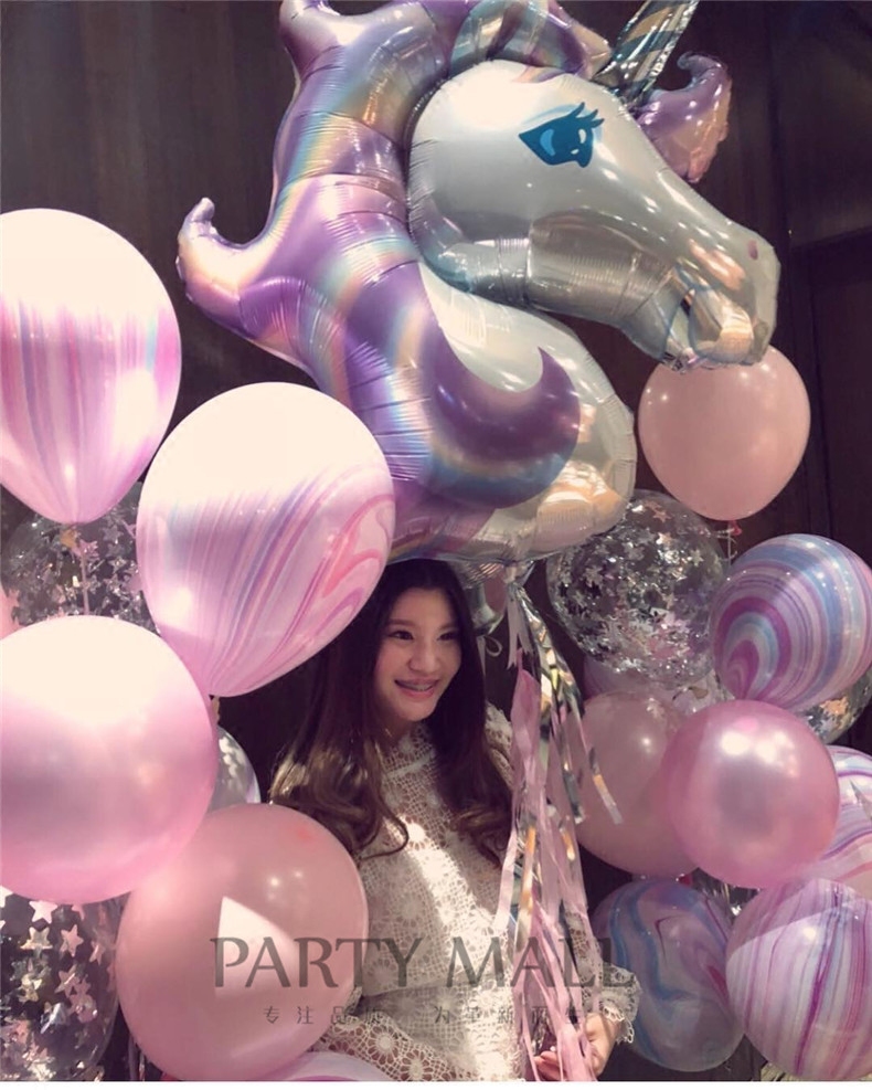 进口正版独角兽铝箔气球女孩粉色温馨布置拍照道具生日场景装饰-封面