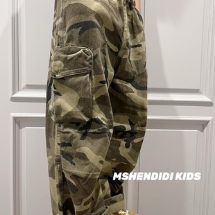 牛仔裤迷彩裤童装裤春秋2025儿童孩长裤子工装裤男童潮酷痞帅炸街