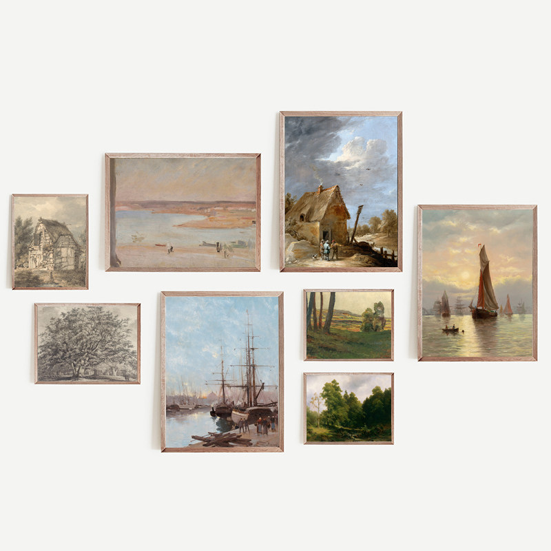 北欧复古艺术风景装饰画画芯艺术微喷打印油画布沙发背景墙欧式画,家居饰品,现代装饰画,淘宝优惠券,粉丝福利购,淘宝优惠卷