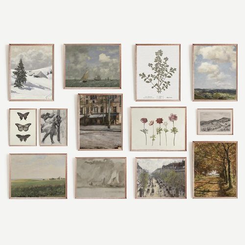 欧式复古质朴风景装饰画画芯古典艺术唯美挂画民宿别墅布置油画布