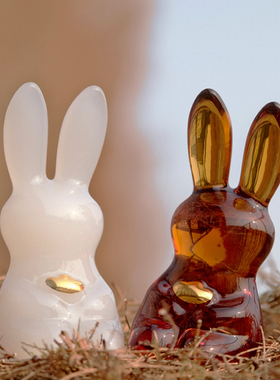 招财兔创意礼品玻心璃语琉璃招财