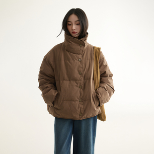 芙蕖FUXU 安心90白鹅绒 可扫码溯源 大朵绒宽松立领短款羽绒服女