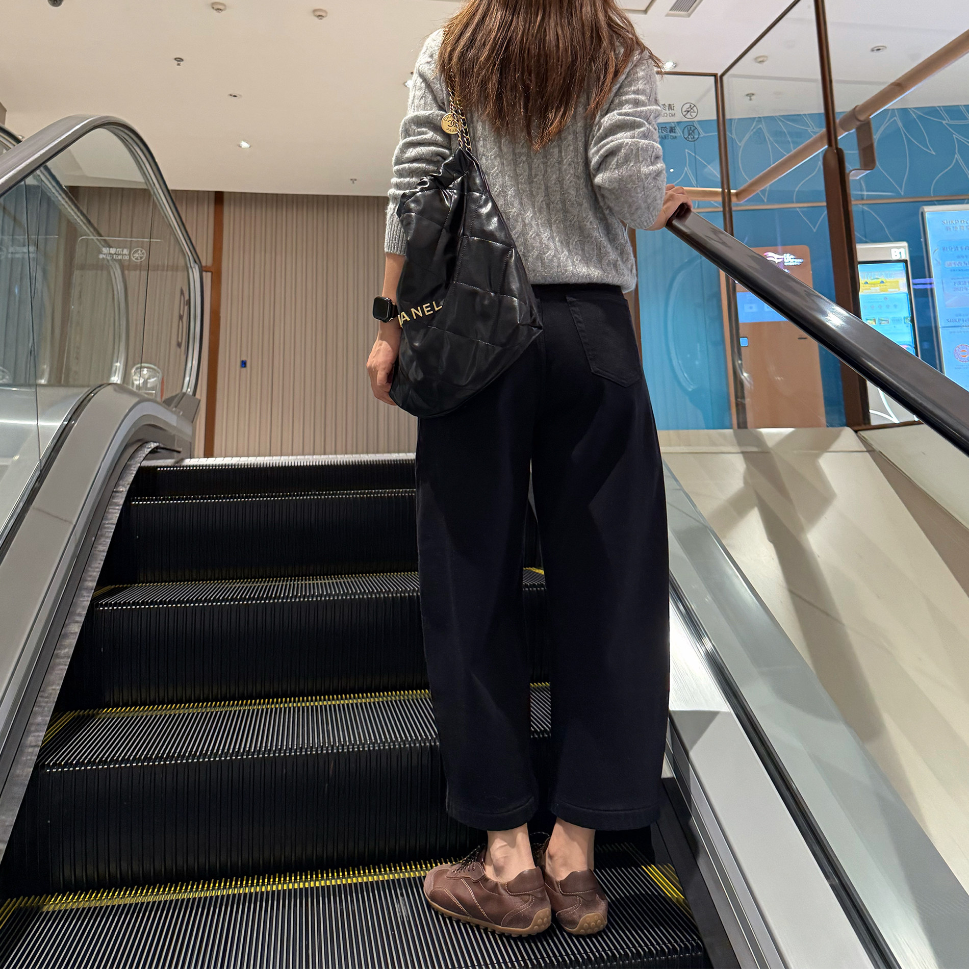 2026冬季新款加绒弯刀裤！高腰显瘦宽松阔腿裤 百搭九分牛仔裤女