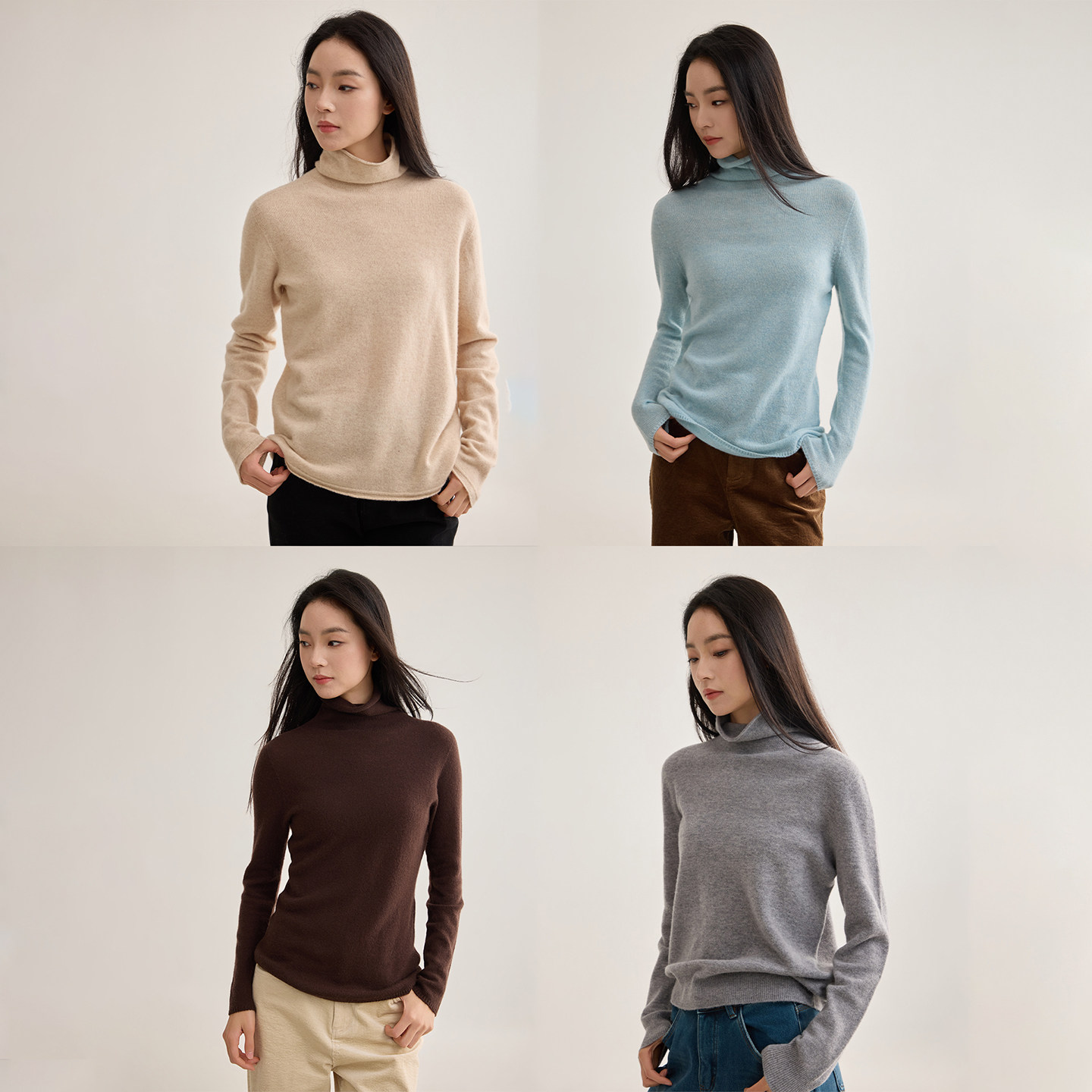 芙蕖FUXU 100纯山羊绒衫 软糯堆堆领针织衫宽松套头打底衫毛衣女,女装/女士精品,毛呢外套,淘宝优惠券,粉丝福利购,淘宝优惠卷