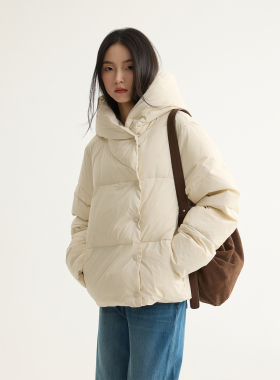 芙蕖FUXU 安心90白鹅绒 可扫码溯源 大朵绒加厚连帽羽绒服外套女