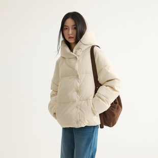 芙蕖FUXU 安心90白鹅绒 可扫码溯源 大朵绒加厚连帽羽绒服外套女