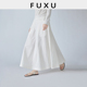 复古a字高腰显瘦白色长款 新款 裙子女 半身裙伞裙14片夏季 芙蕖FUXU