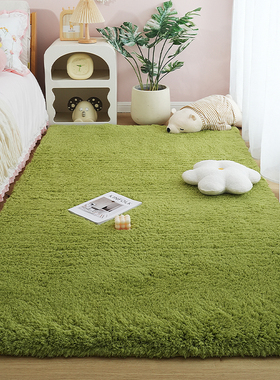 床边毛绒地毯加厚ins风卧室毛茸茸地垫冬季保暖儿童房间玩具垫子