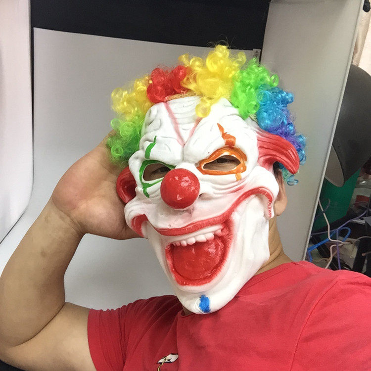 万圣节化妆舞会表演出用品道具恐怖搪胶搞怪搞笑鬼脸小丑面具装扮