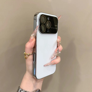 12Promax防摔17pro保护壳 15高级14pro保护套iPhone13简约男女款 电镀大视窗适用iPhone17promax手机壳新款