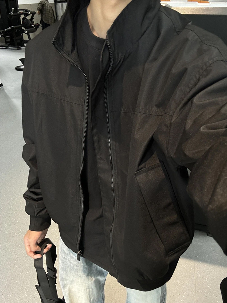 мужская осенняя бейсбольная форма cleanfit American flight jacket с плотным жестким воротником-стойкой, мужская куртка для оснастки Изображение 1