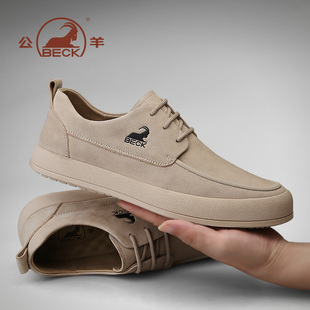 公羊男士休闲皮鞋2025新款真皮百搭时尚软皮软底舒适中年爸爸鞋子