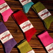 美式 阿美咔叽 原创配色 男中筒袜情侣复古长筒男女堆堆袜粗针棉袜