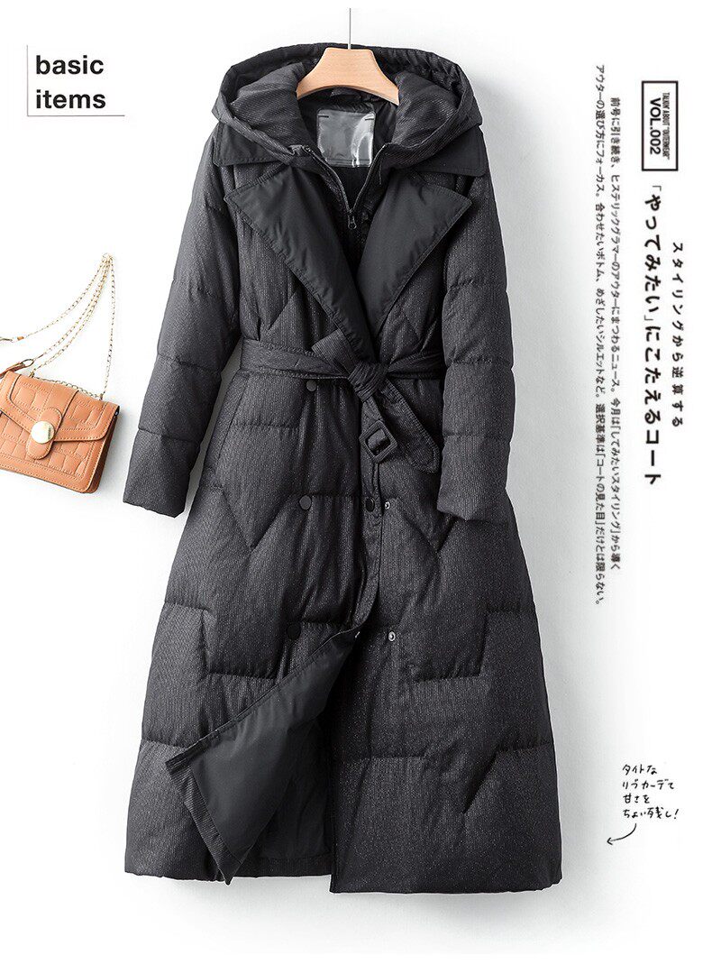白鹅绒羽绒服女22年秋冬新款爆款时尚大牌中长款加厚长款大鹅绒服