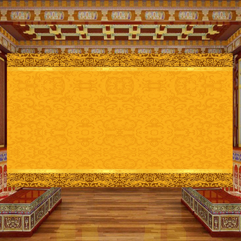 藏式花纹图案墙纸复古唐卡背景墙装饰画藏佛西藏佛堂吉祥八宝壁纸