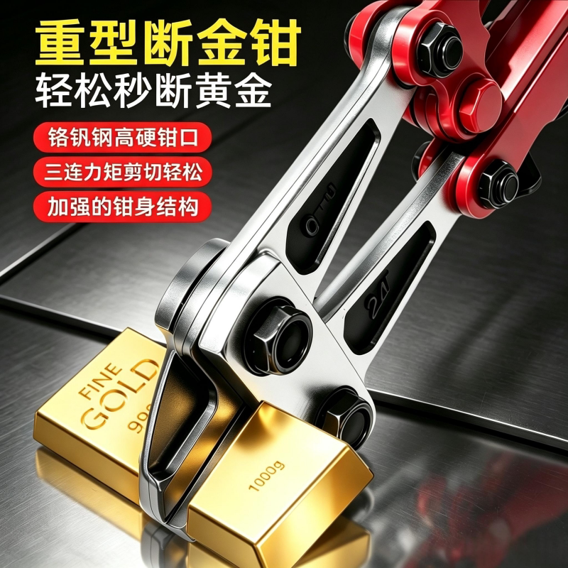 剪黄金专用钳子大号液压钳金银条回收断线钳斜口钳打金工具