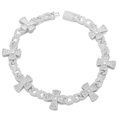 ICED饰品满钻无限拼接十字架古巴链项链男嘻哈说唱欧美满镶古巴链