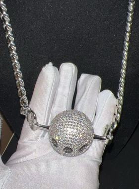 Bobbynopeace 鲍比同款满钻口球项链嘻哈饰品项链