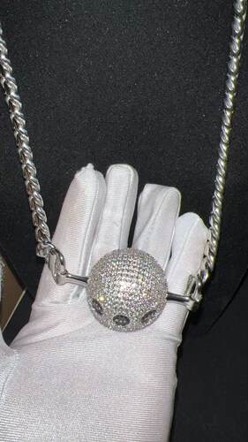 Bobbynopeace 鲍比同款满钻口球项链嘻哈饰品项链