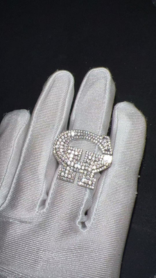 谢帝同款CH戒指满钻个性hiphop嘻哈戒指百搭指环