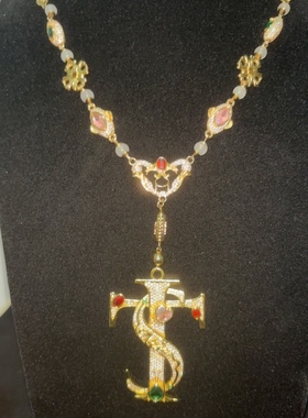 艾志恒Asen同款STK满钻吊坠rapper镶钻项链y2k个性嘻哈街头吊坠