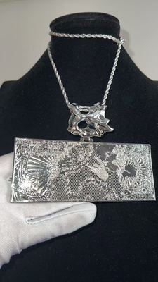 Sasi同款百元钞票项链吊坠嘻哈饰品满钻镶嵌嘻哈说唱歌手饰品吊坠