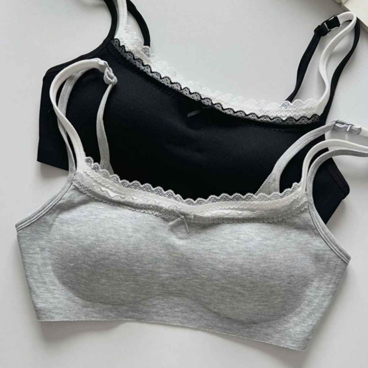 天丝莫代尔内衣女夏薄款小胸聚拢收副乳防下垂蕾丝假两件女士文胸