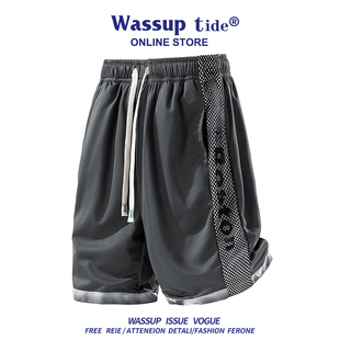 TIDE夏季 透气百搭宽松运动裤 冰丝短裤 五分裤 男潮凉爽薄款 WASSUP