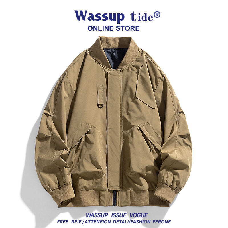 WASSUP TIDE新款夹克高街美式潮流休闲工装服户外时尚设计感上衣